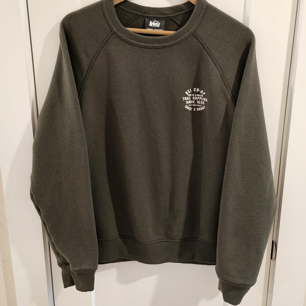 REI Olive Green Crewneck Sweatshirt
